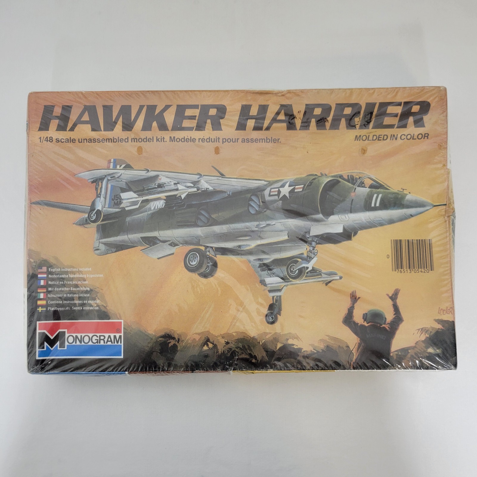 Vintage Monogram 1:48 Hawker Harrier Plastic Aircraft Model Kit #5420