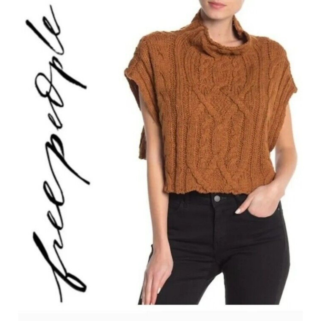 Free People Cropped Pullover Sweater Spice Size XS