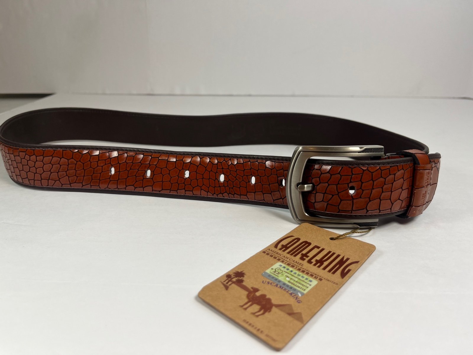 NWT Camel Leather Brown Leather Belt