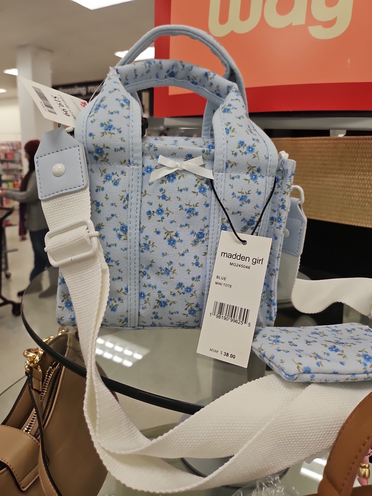 Madden girl blue mini tote