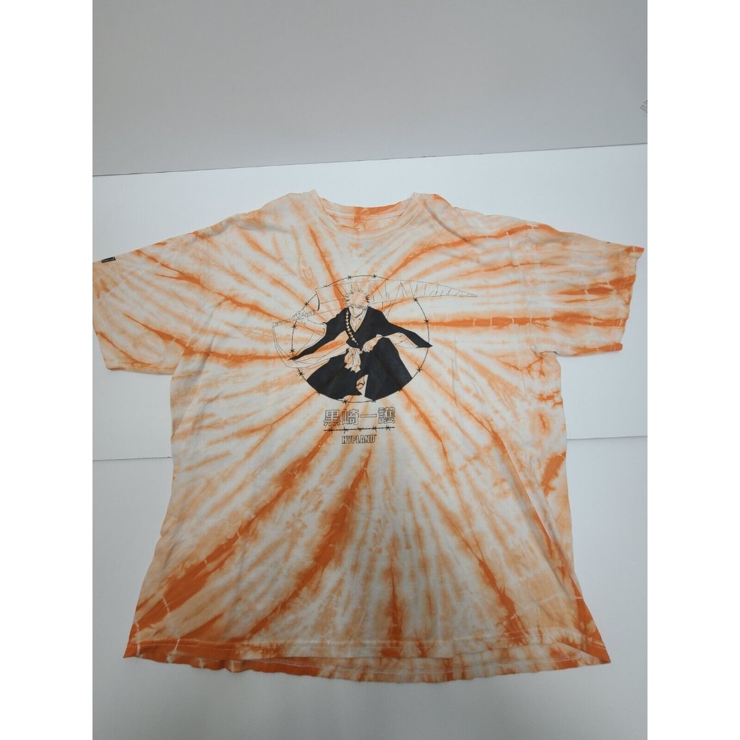 Hypland Bleach Shirt Mens XL 2019 Manga Anime Ichigo Orange Tie Dye Short Sleeve