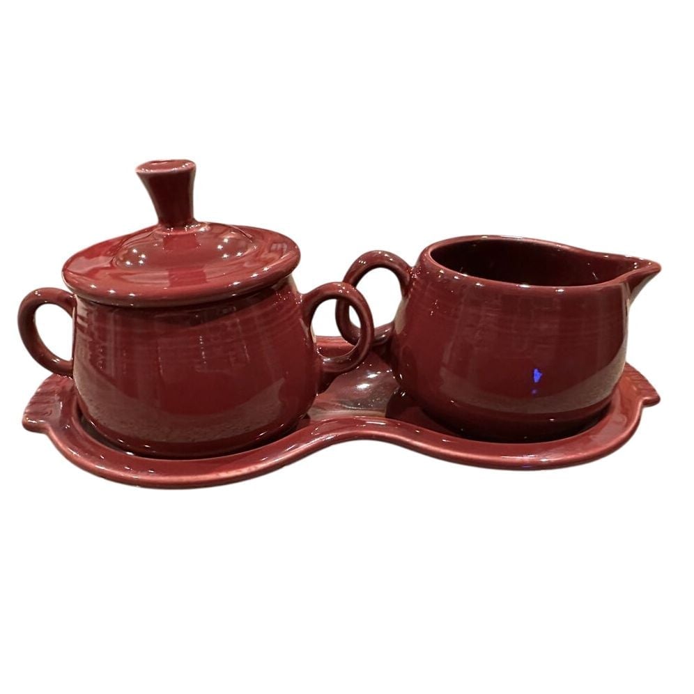 Retired New Other Modern HLC Fiesta Ware Cinnabar Sugar Bowl Lid Creamer Tray