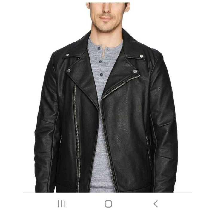 CALVIN KLEIN CK BLACK 100% Genuine LEATHER MOTO BIKER JACKET Asymmetrical Zip 3X
