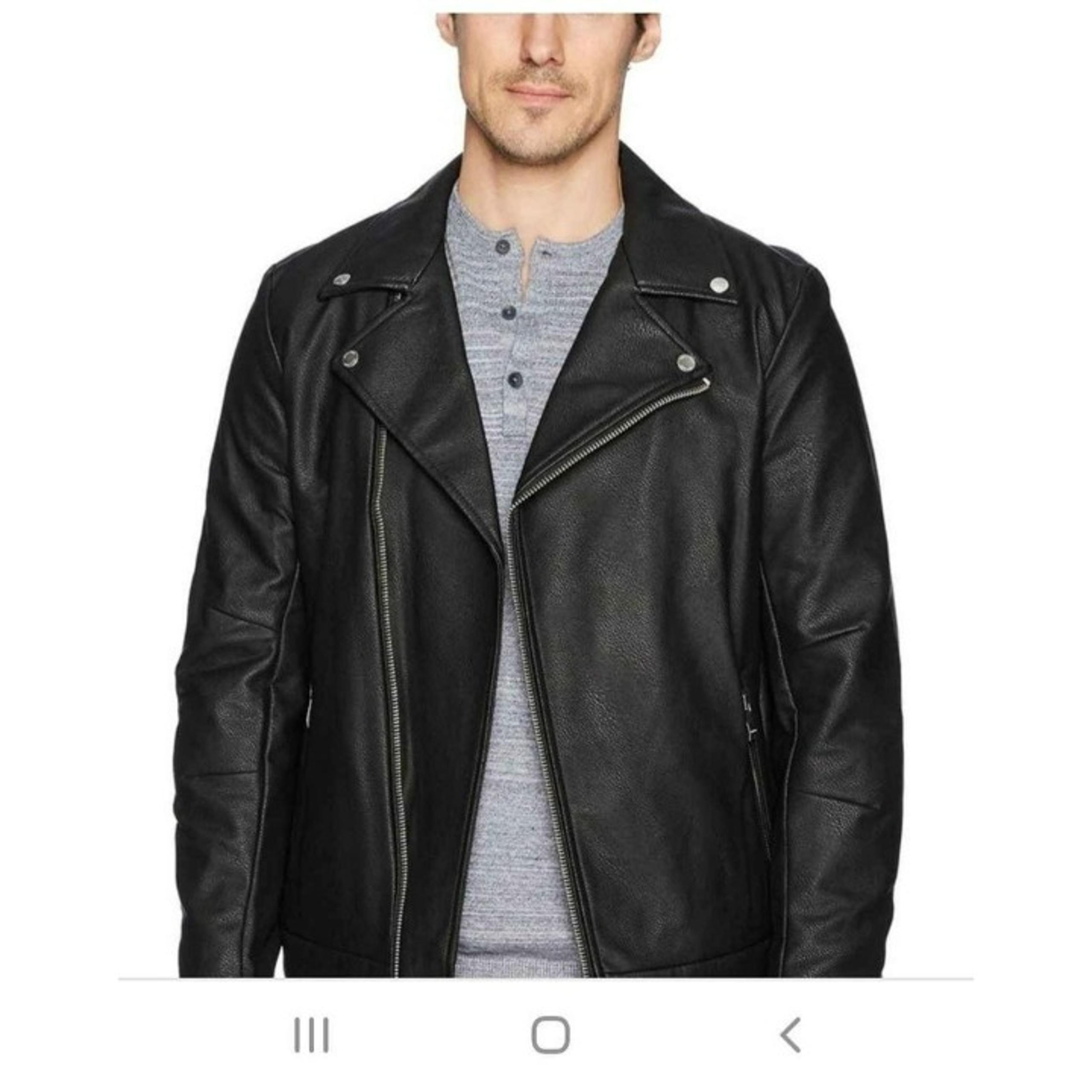CALVIN KLEIN CK BLACK 100% Genuine LEATHER MOTO BIKER JACKET Asymmetrical Zip 3X
