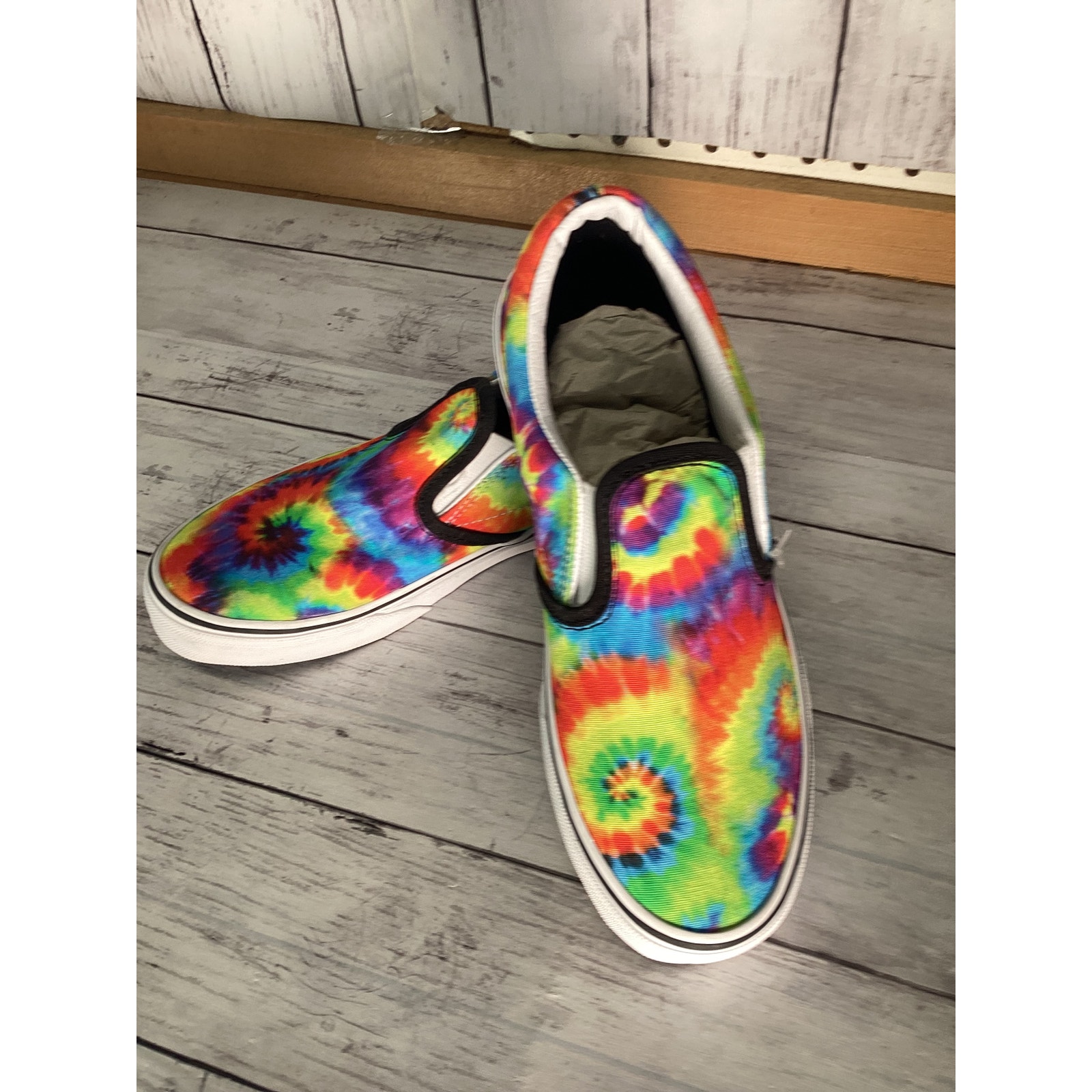 Rainbow Tie Dye Shoes Vans Asher Shoes Women's Colorful