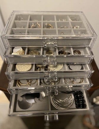 New Earring Jewelry Organizer with 5 Drawers, Gift for Women, Girls.