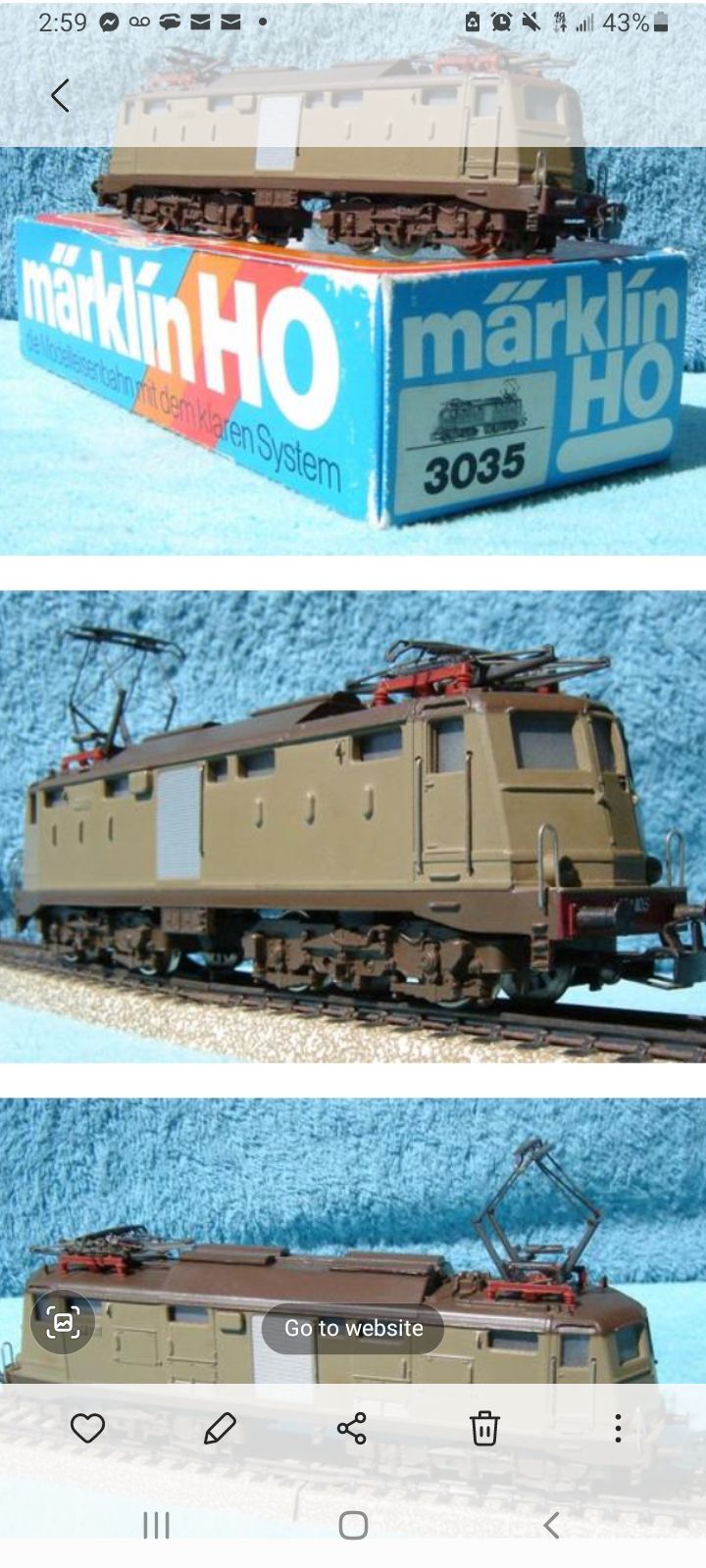 Marklin Rare Vintage Italion electric Locomotive HO gauge (mint in box)