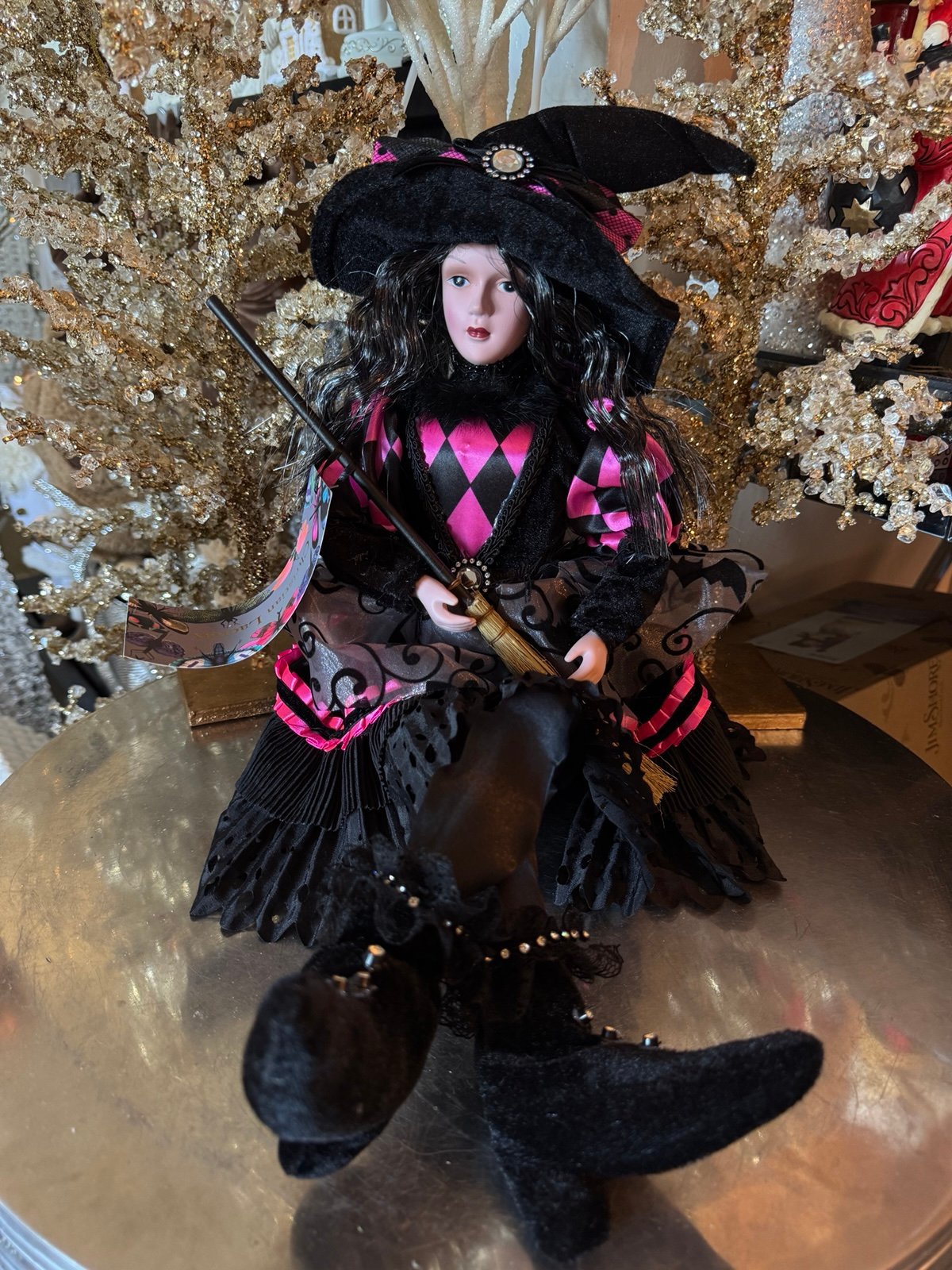 Christian Siriano Halloween Elf Shelf Sitter Posable Doll Mantel 24” Witch new