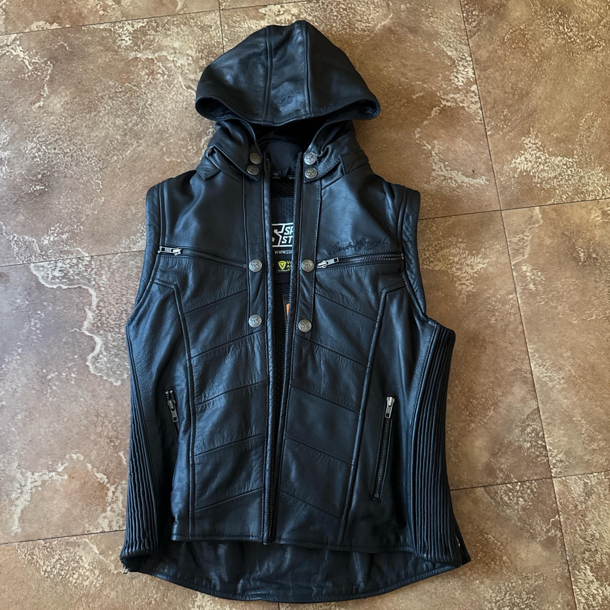 Leather biker jacket