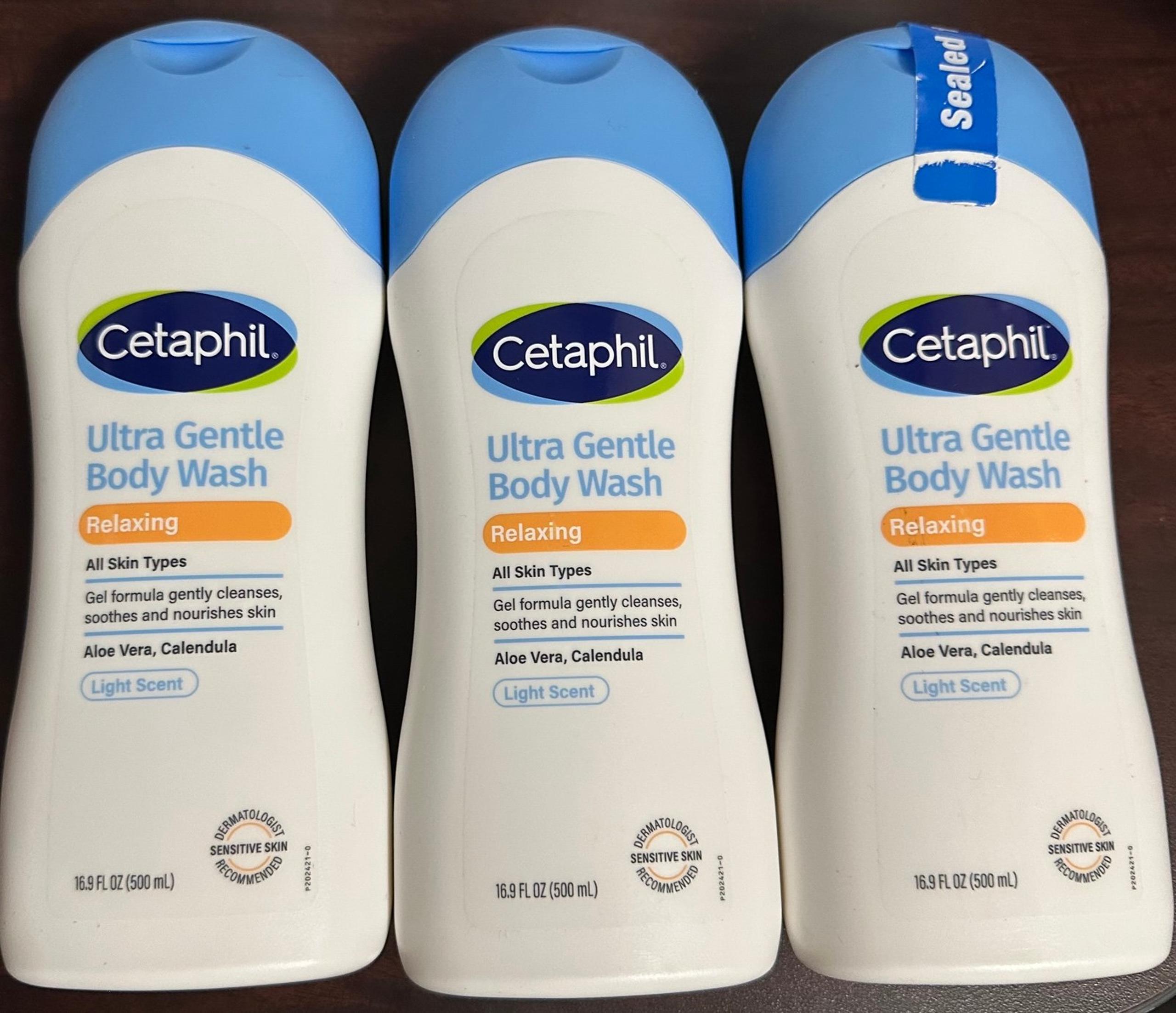 3 x Cetaphil Ultra Gentle Relaxing Body Wash Marigold Extract 16.9 oz each New