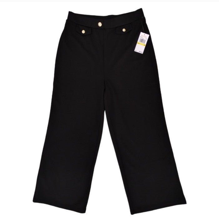 MICHAEL Michael Kors Wide Leg Capri Pants Black Size M Medium
