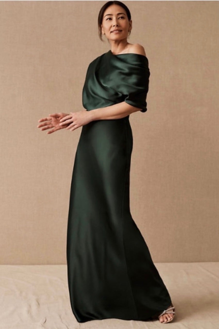 Anthro Pryce-off Shoulder column dress