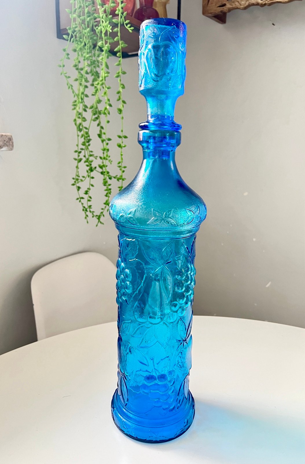 Vintage Glass Empoli Genie Bottle