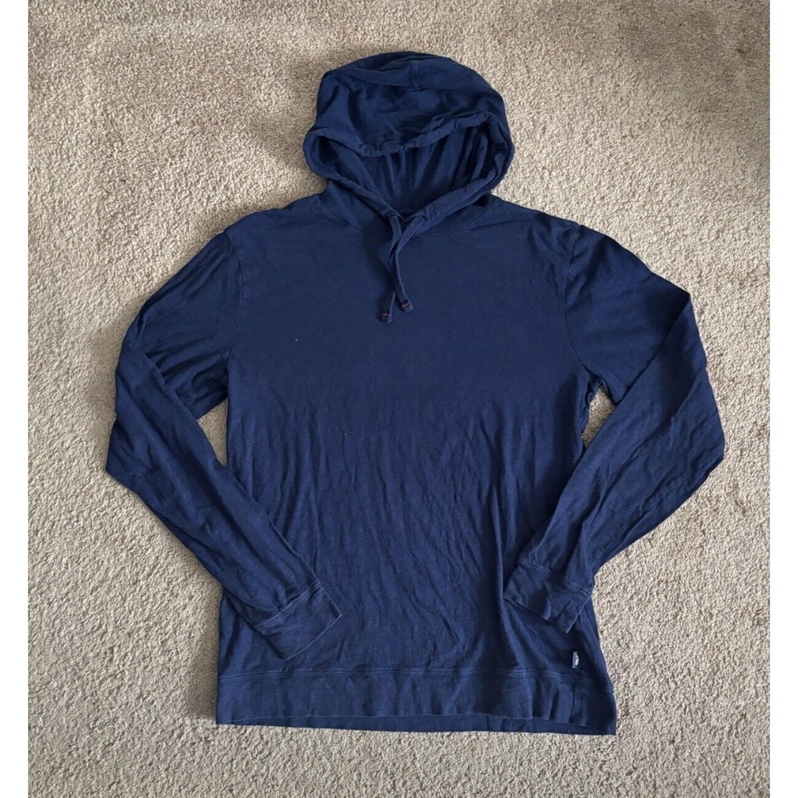 Vineyard Vines Slub Hoodie Womens Small Navy Blue Lightweight Knit Cotton