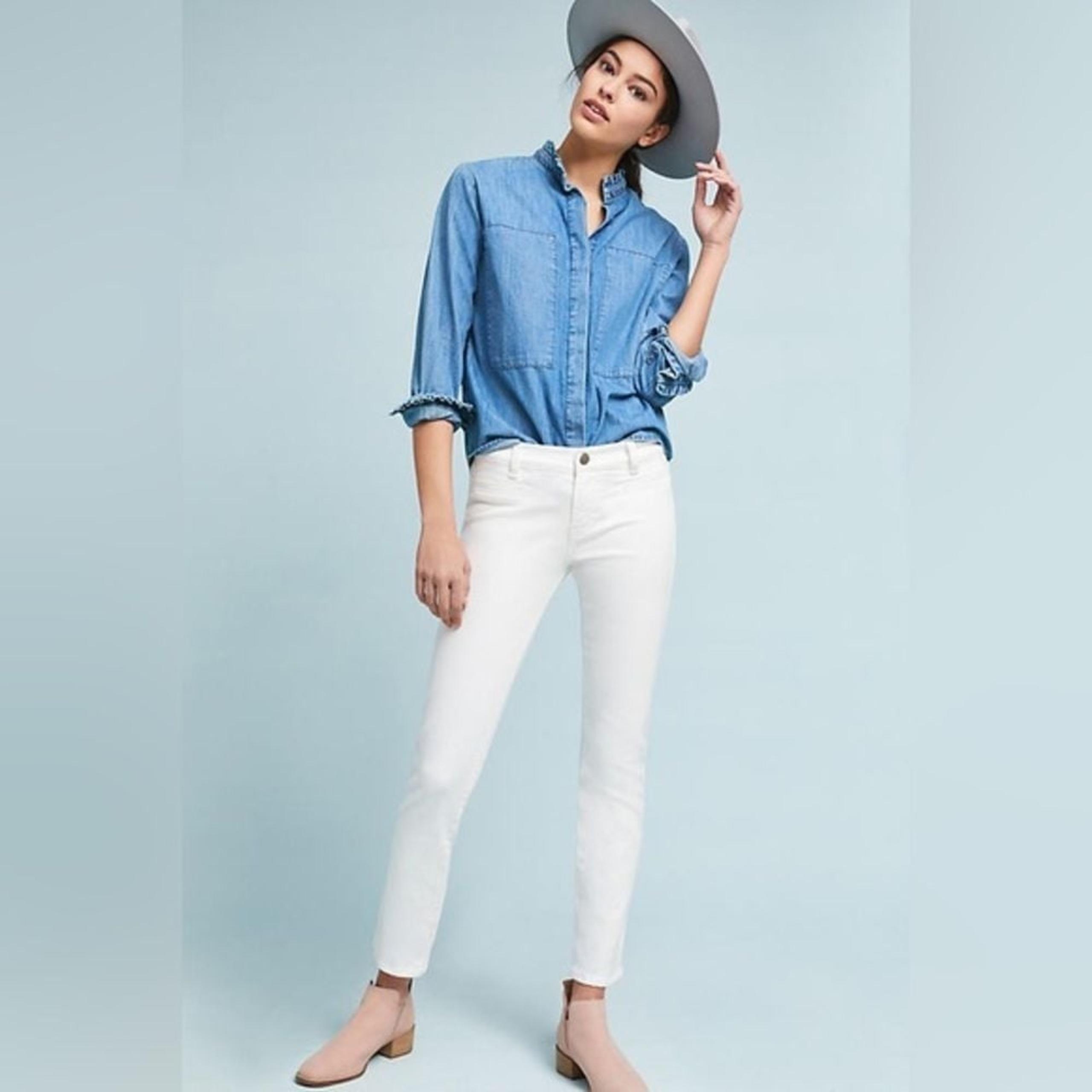 Anthropologie MiH Jeans Womens white Denim Jeans Tomboy Jean Skinny Boyfriend