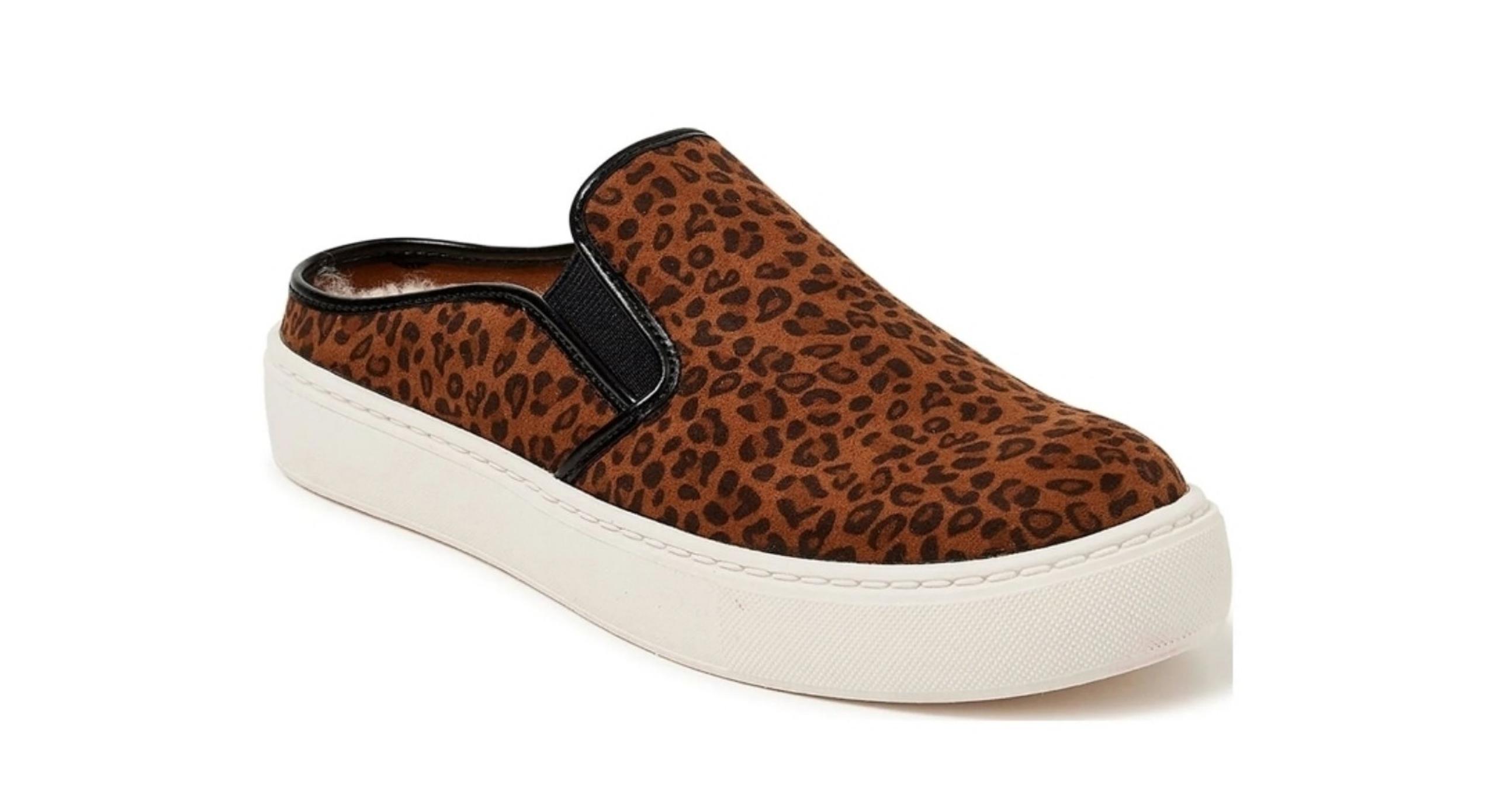 Time and Tru Women's Twin Gore Mule Slip On Shoes Size 8 Animal Print Brown