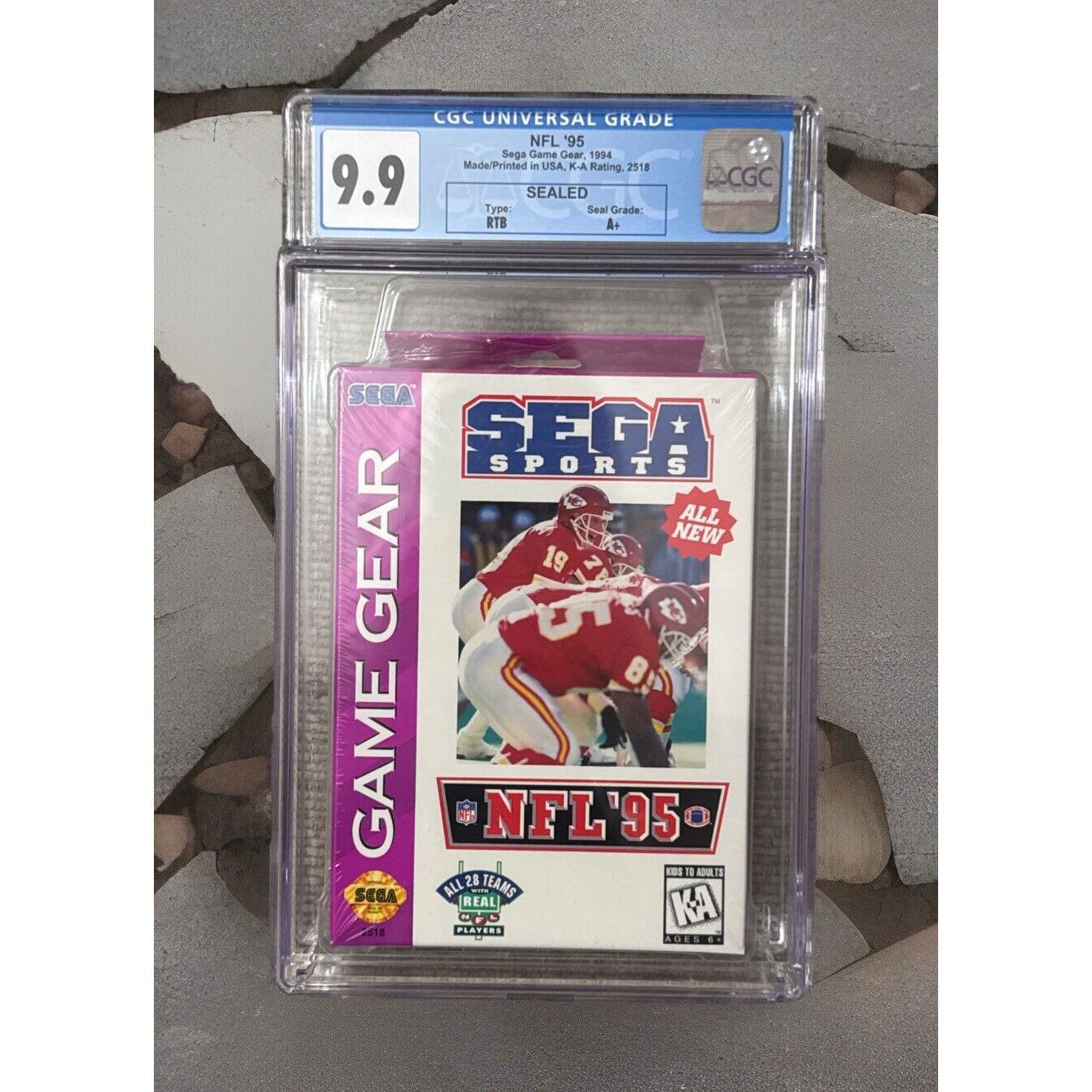 NFL 95 Sega Game Gear Brand New & Factory Sealed CGC Graded 9.9 Seal A+