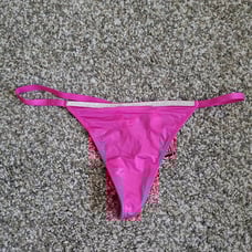 Victorias Secret Very Sexy V-Hardware Rhinestone V-String - Fuschia Frenzy -Sz M