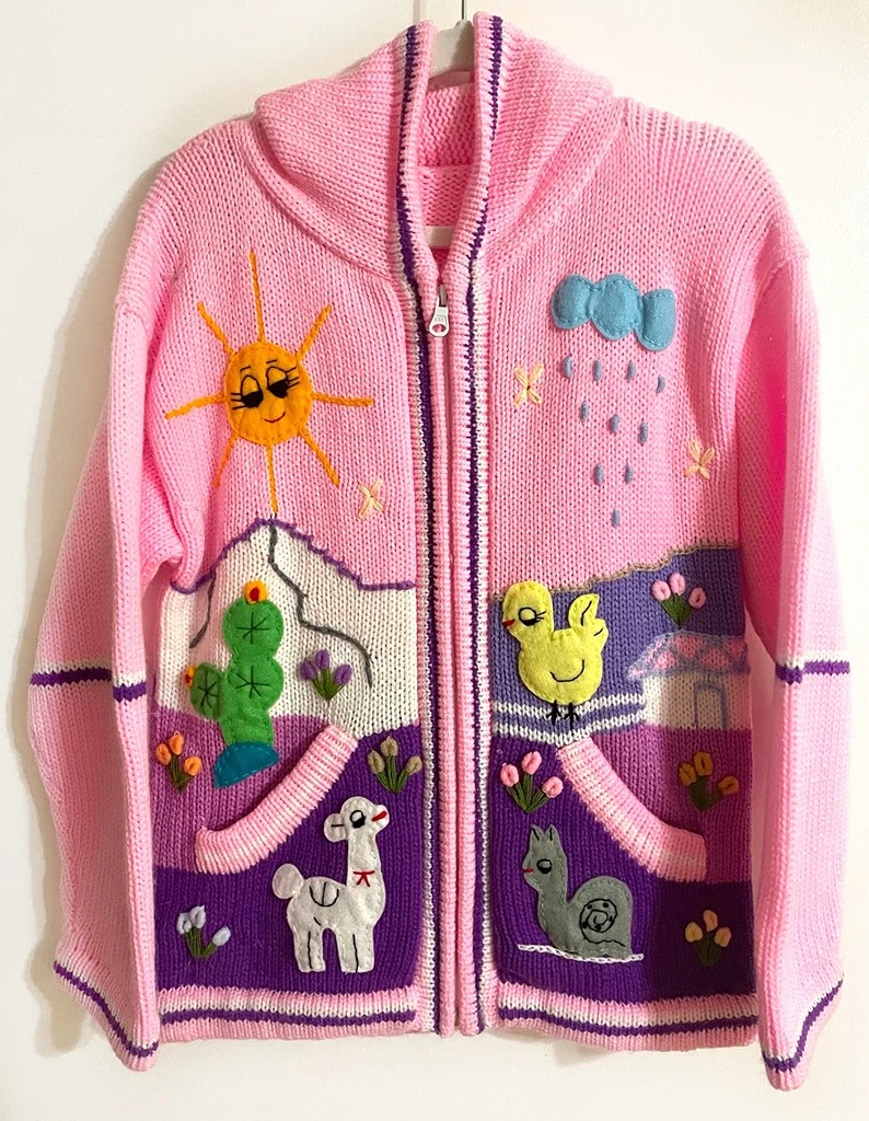 Size 12 Pink,Hooded Jacket,Knitwear sweater,Zipper Jacket, Long Sleeve Jacket