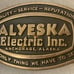 Vintage 1984 Metal Belt Buckle, Brass, Alyeska Electric Inc, Anchorage Alaska