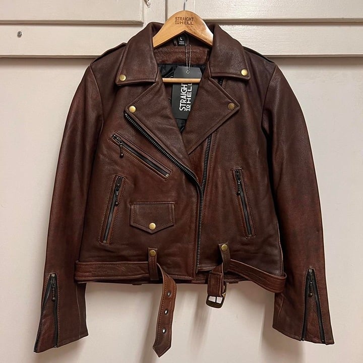 Straight To Hell COMMANDO – WASHED BROWN LEATHER JACKET