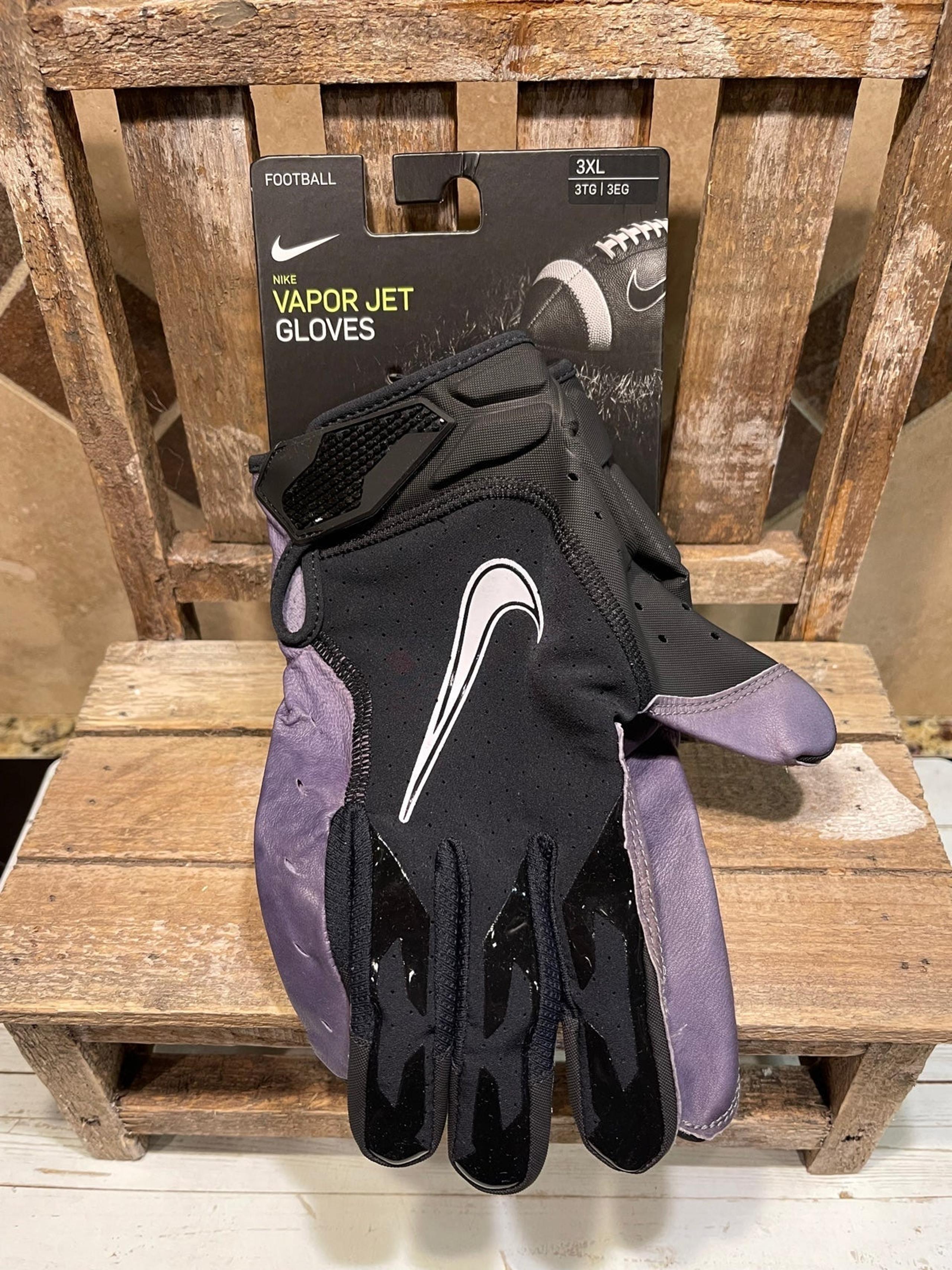 Nike Football Vapor Jet WR Receiver Gloves Black Grey CZ8155 017 Men’s Size 3XL