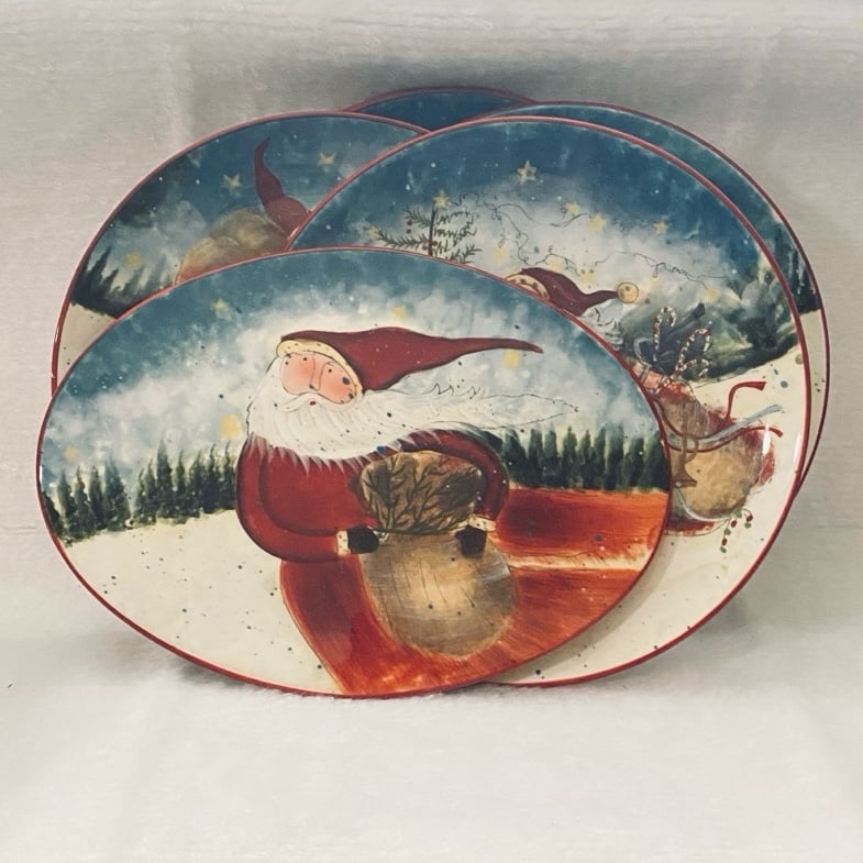 Set of 4 Dinner Plates and 1 Cheese Plates CERTIFIED INT. Designed by S. Wingets