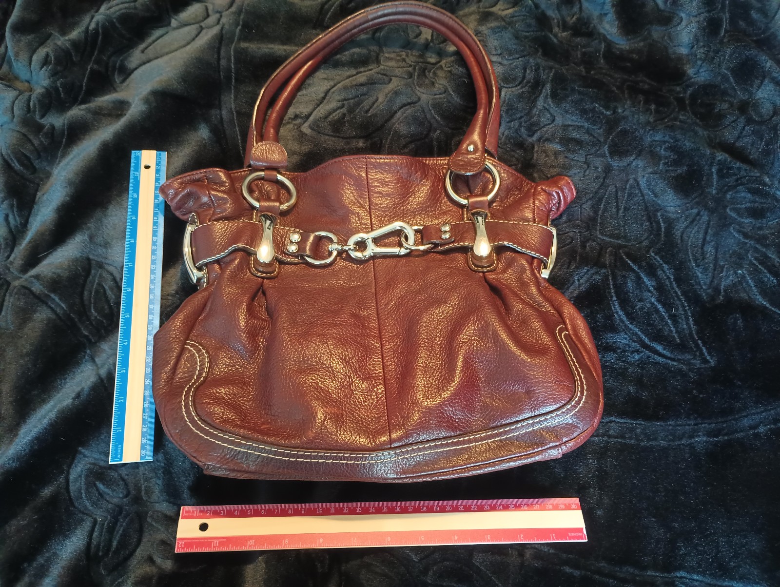 B Makowsky Vintage Brown Leather Handbag