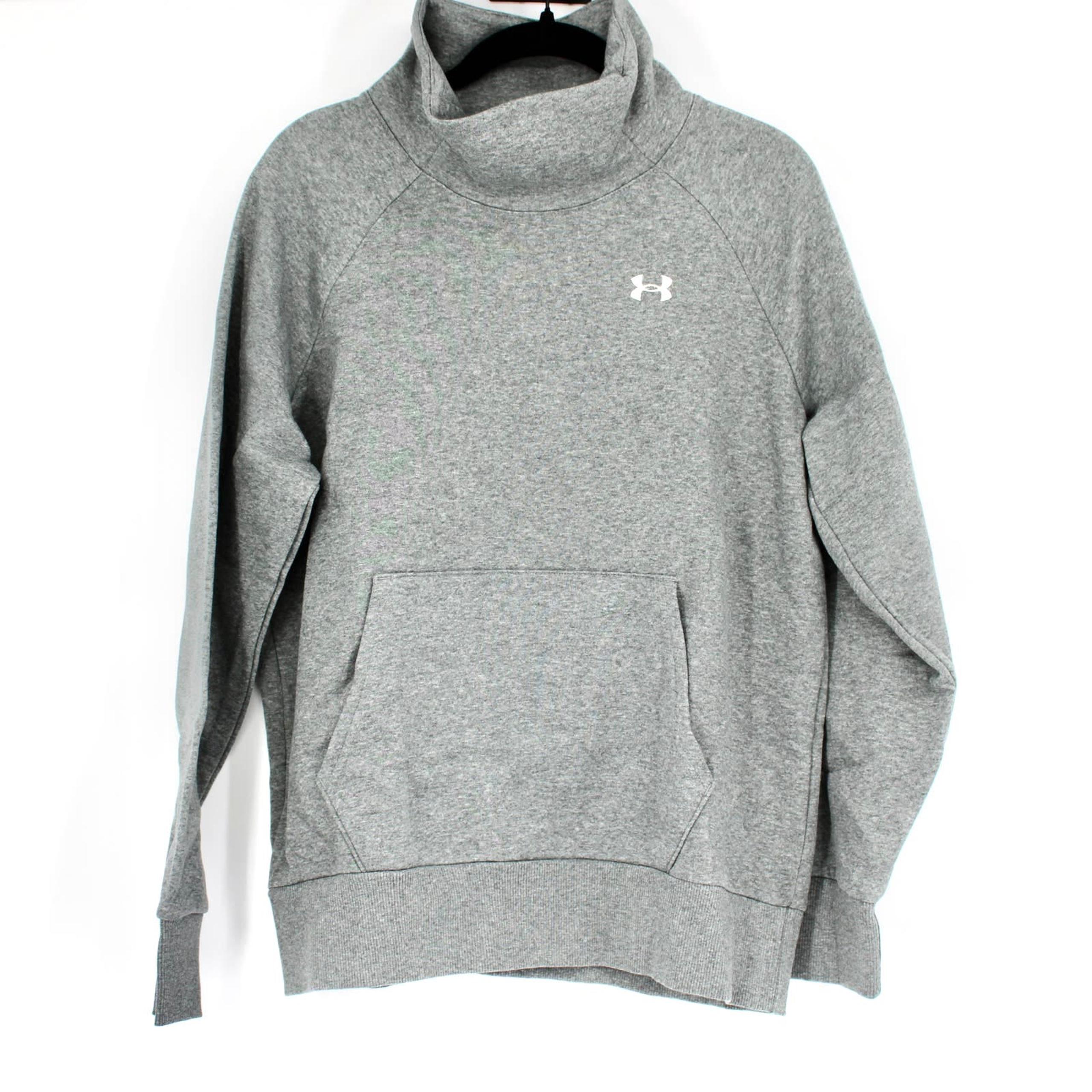 Under Armour Rival Fleece Funnel Neck Sweatshirt Womens Size Small in Gray NEW