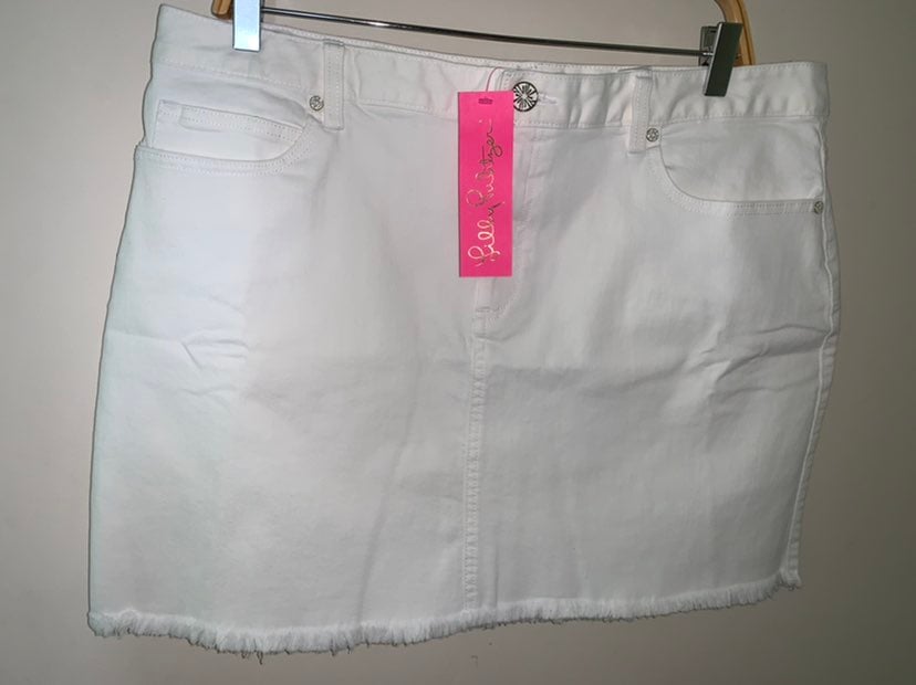 White Denim Skirt