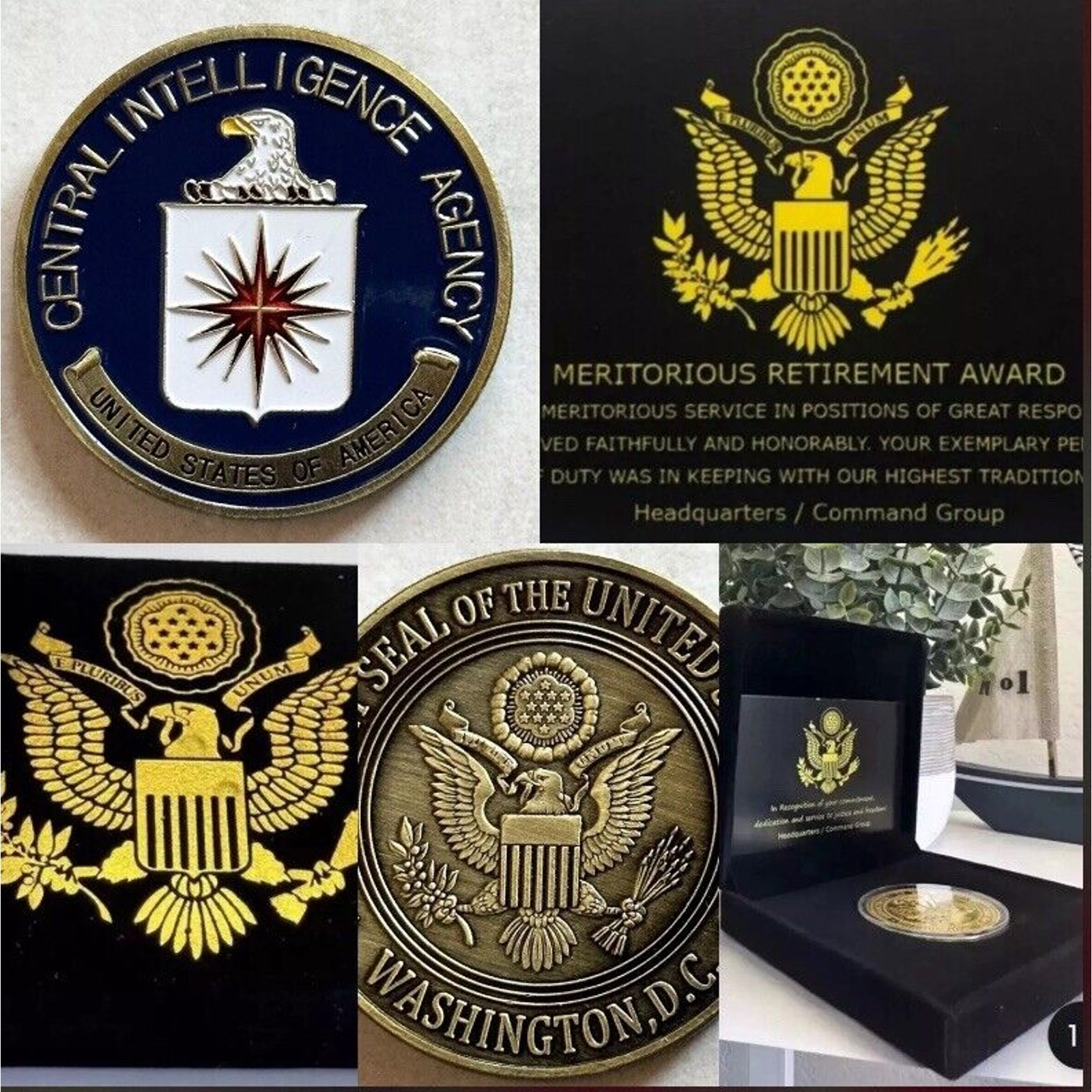 CIA Central Intelligence Agency USA Metal Coin Retirement Award