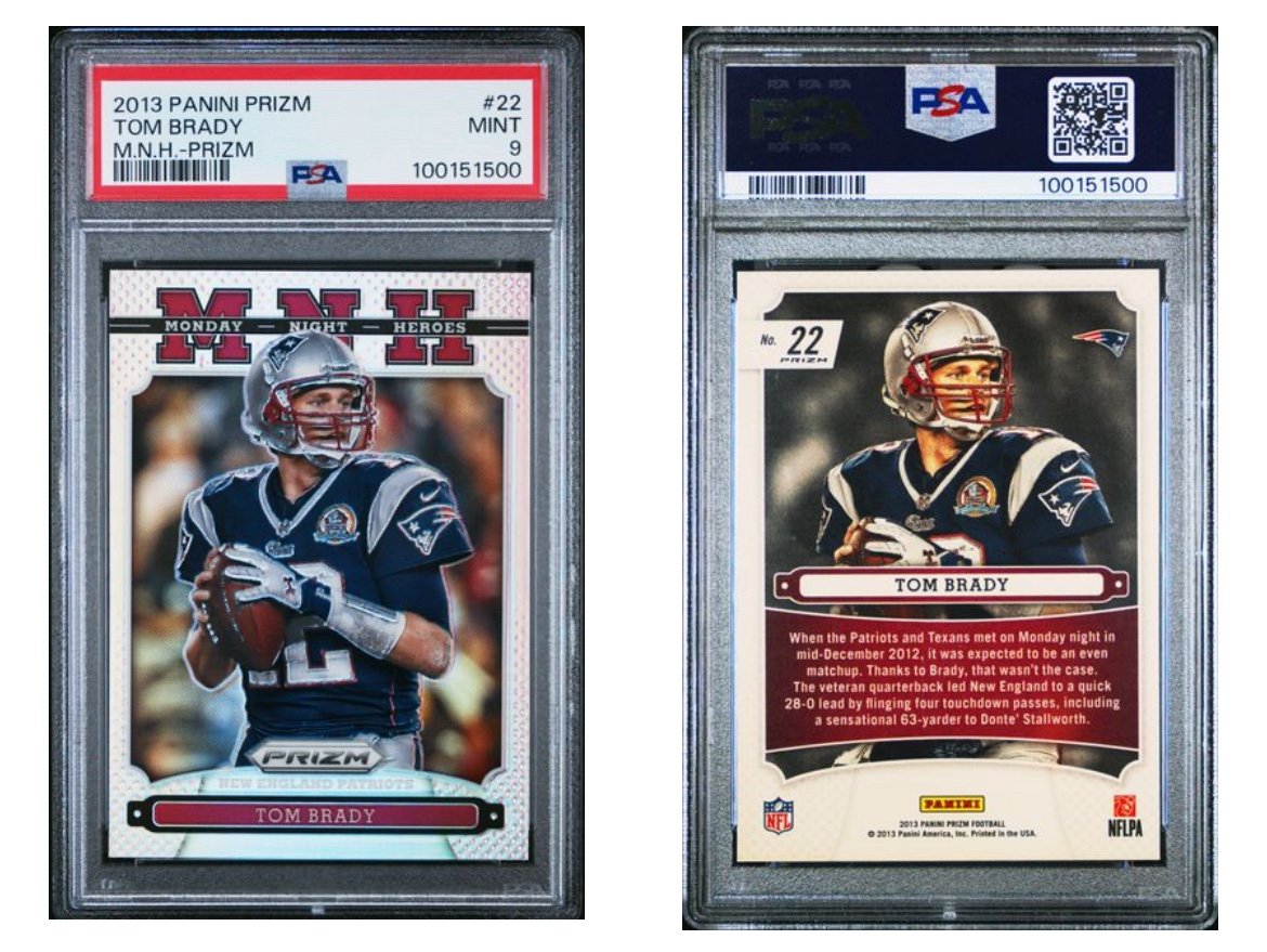 2013 Panini Prizm Tom Brady MNH Silver Prizm #22 PSA 9 MINT POP 7