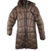 EUC Mountain Hardwear Womens Brown Quilted Down Parka Coat W/ Faux Fur Hood & In