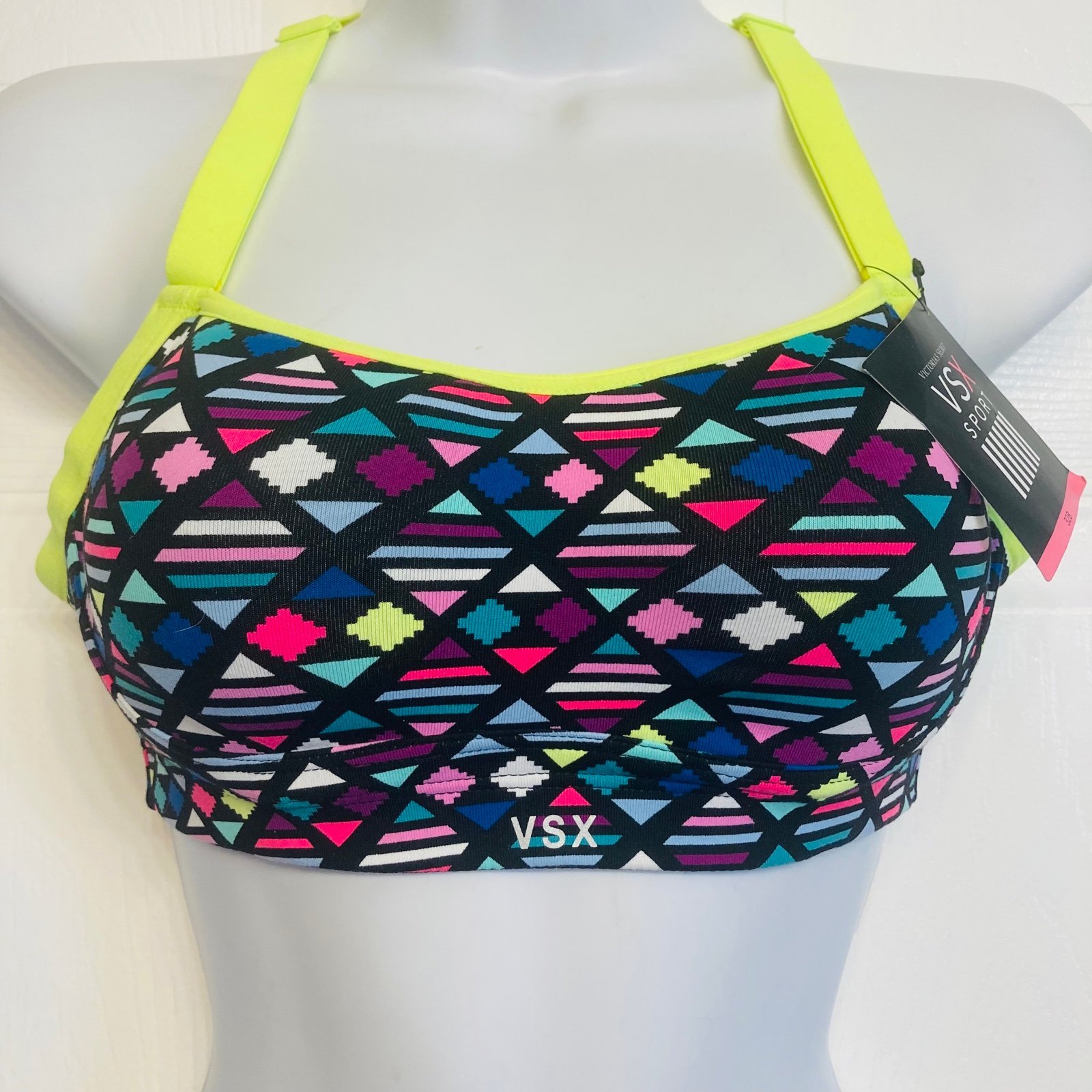 Victoria's Secret VSX Angel Sport Bra Size 32B Colorful Strappy Memory Fit NEW