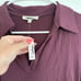 Madewell Polo Top Side Cinch Long Sleeve Collared Blouse Plum Purple Size M