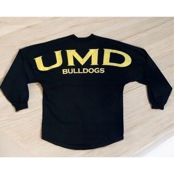 Minnesota Duluth Bulldogs Spirt Jersey Size Small Glittery Sweatshirt Black Gold