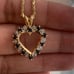 10k Sapphire and Diamond Heart Pendant Only