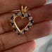 10k Sapphire and Diamond Heart Pendant Only