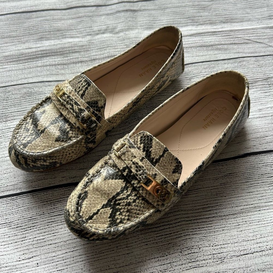 Cole Haan Driving Loafers snake print size 7.5 B