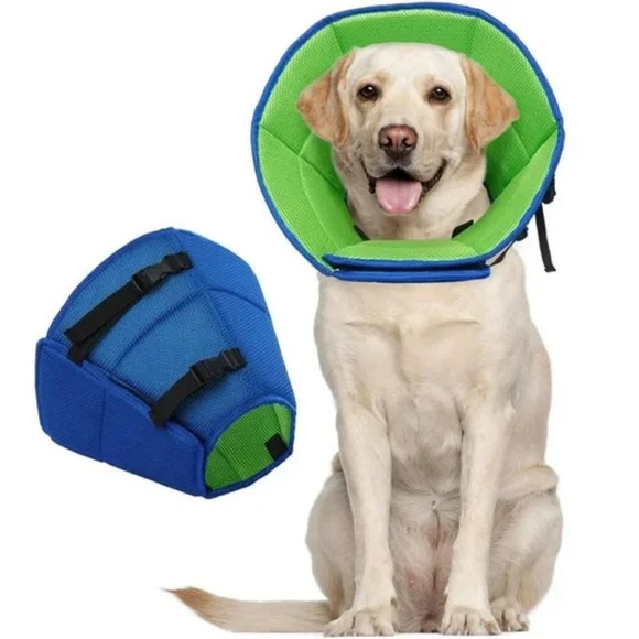 Kuoser Soft Dog Cone Collar After Surgery Adjustable Dog Recovery Size XL Blue
