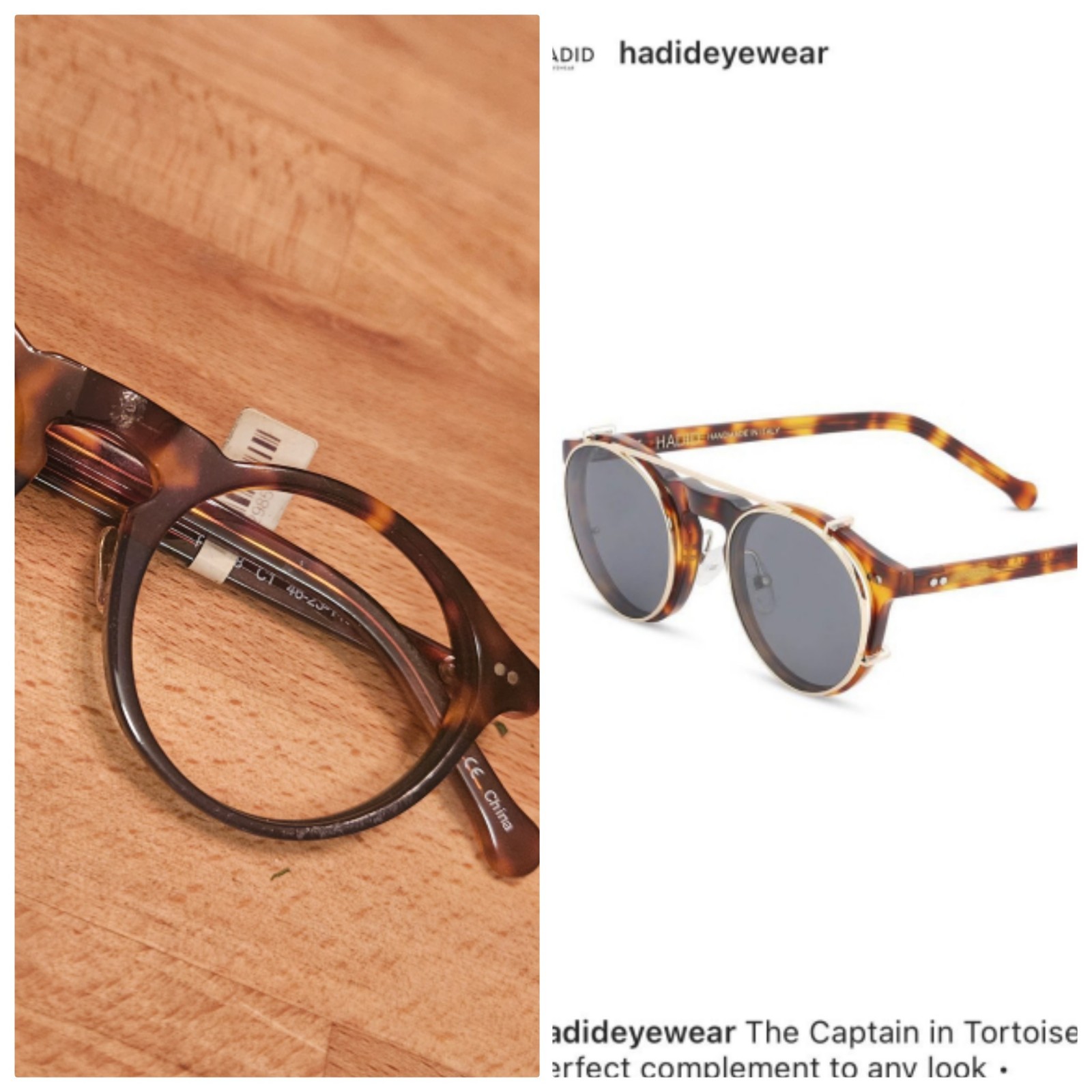 Nwt HADID base made in Italy sunglasses captain base tortoiseshell frames unisex
