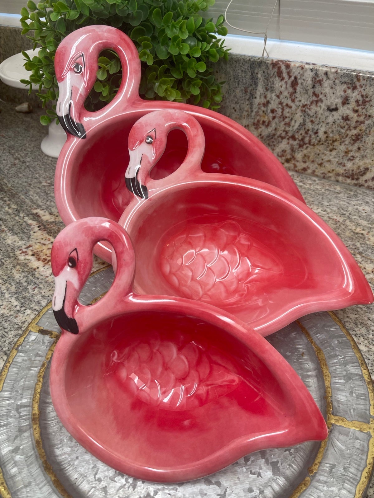 Tommy Bahamma Flamingo Serving Bowls set of 3