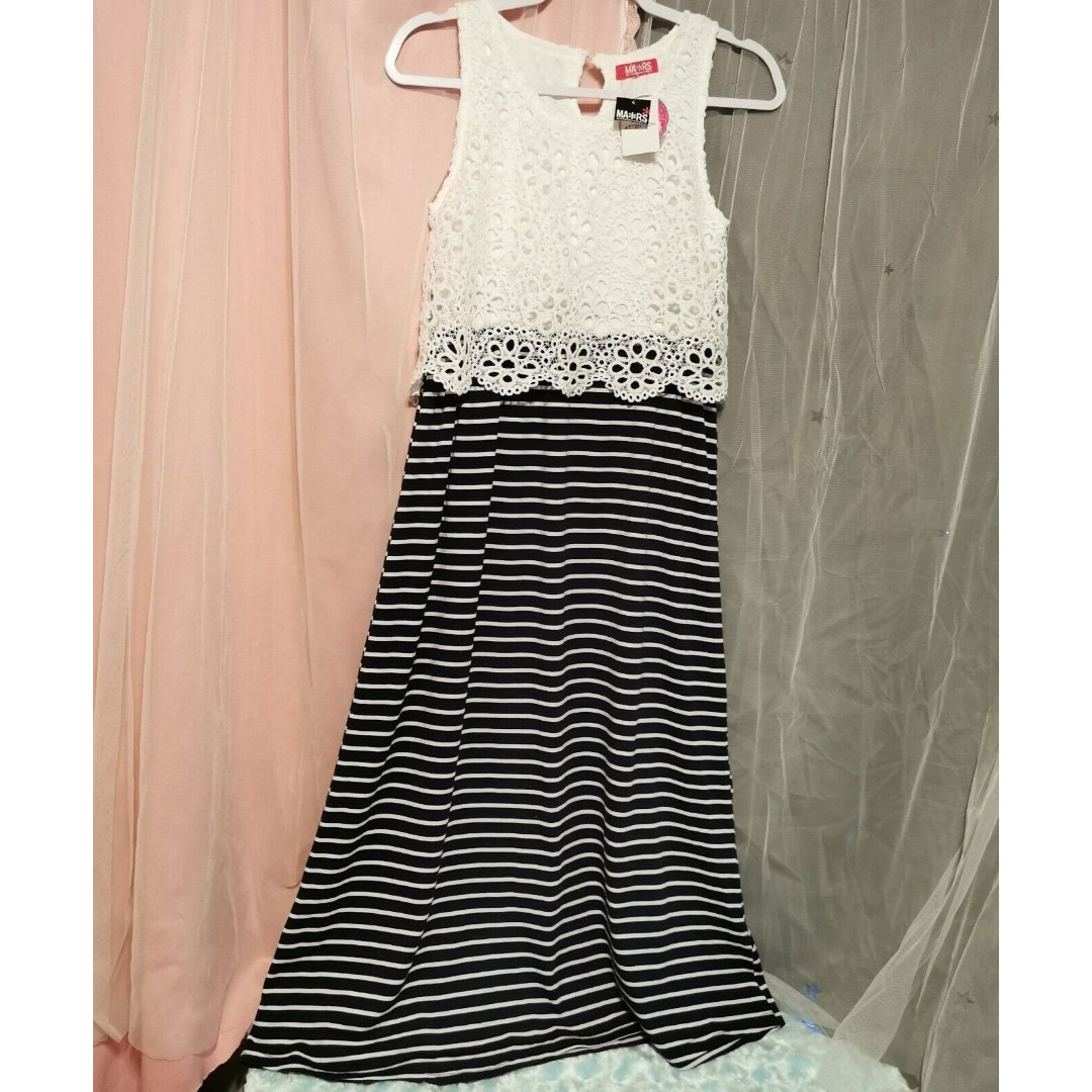 Mars Gyaru Dress Size Small Maxi Lace Stripe Harajuku Cute Kawaii MA*RS Jfashion