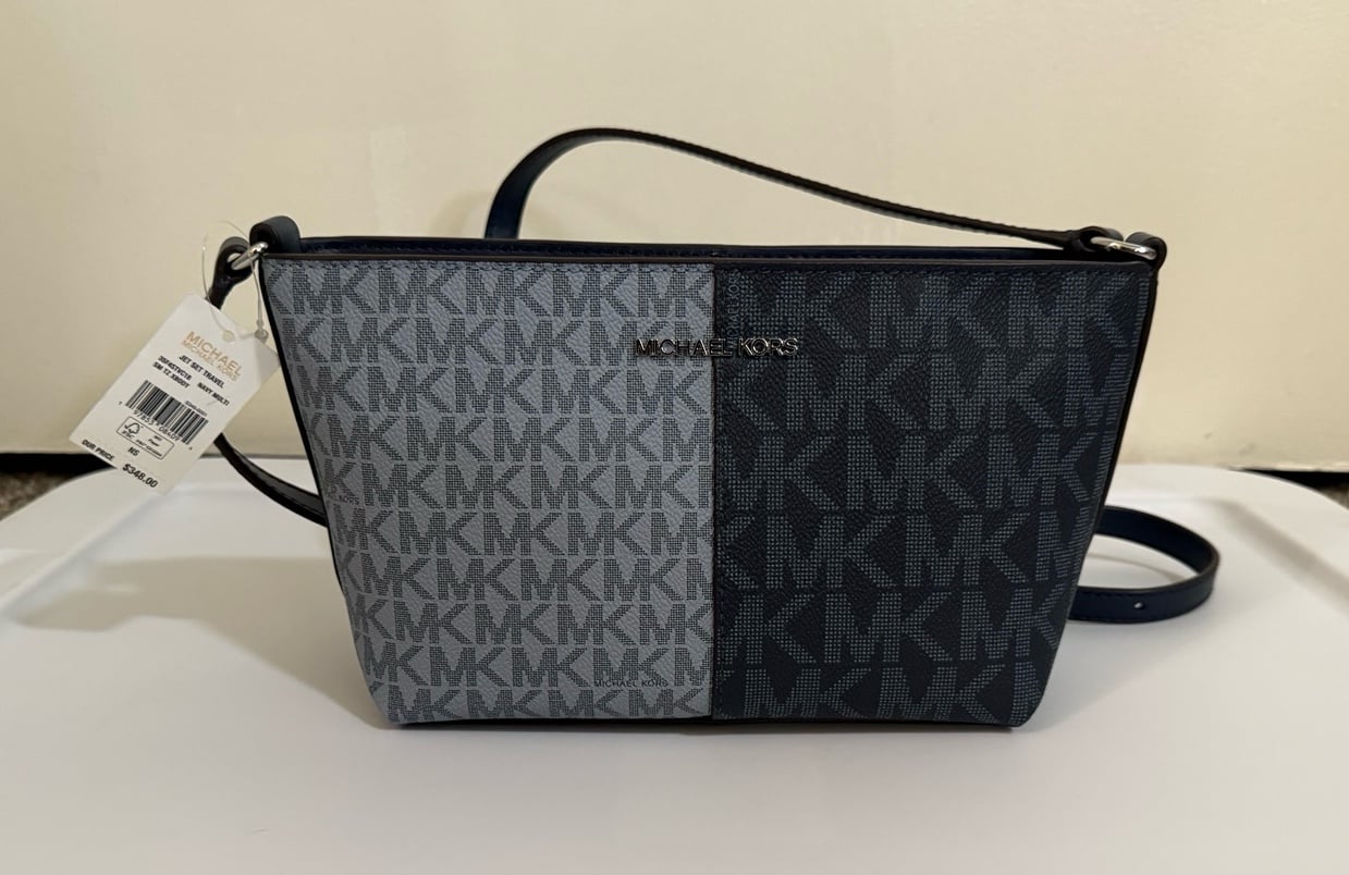NWT Michael Kors Jet Set Crossbody Two Tone Blue