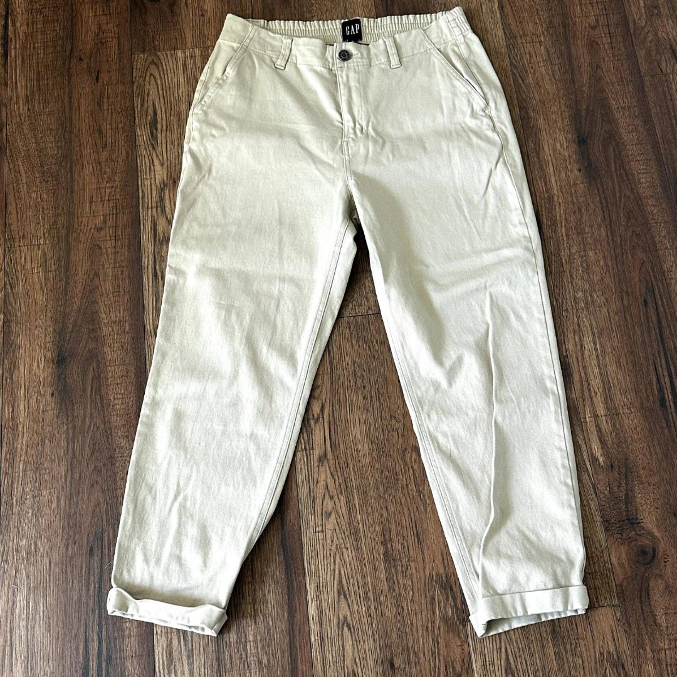GAP Womens Khaki Chino pants Stretch Waist Casual Trousers Womens 10