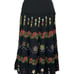Silk Club Sz 4 Black, Embroidered Colorful Floral, Ankle Length Skirt