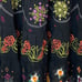 Silk Club Sz 4 Black, Embroidered Colorful Floral, Ankle Length Skirt