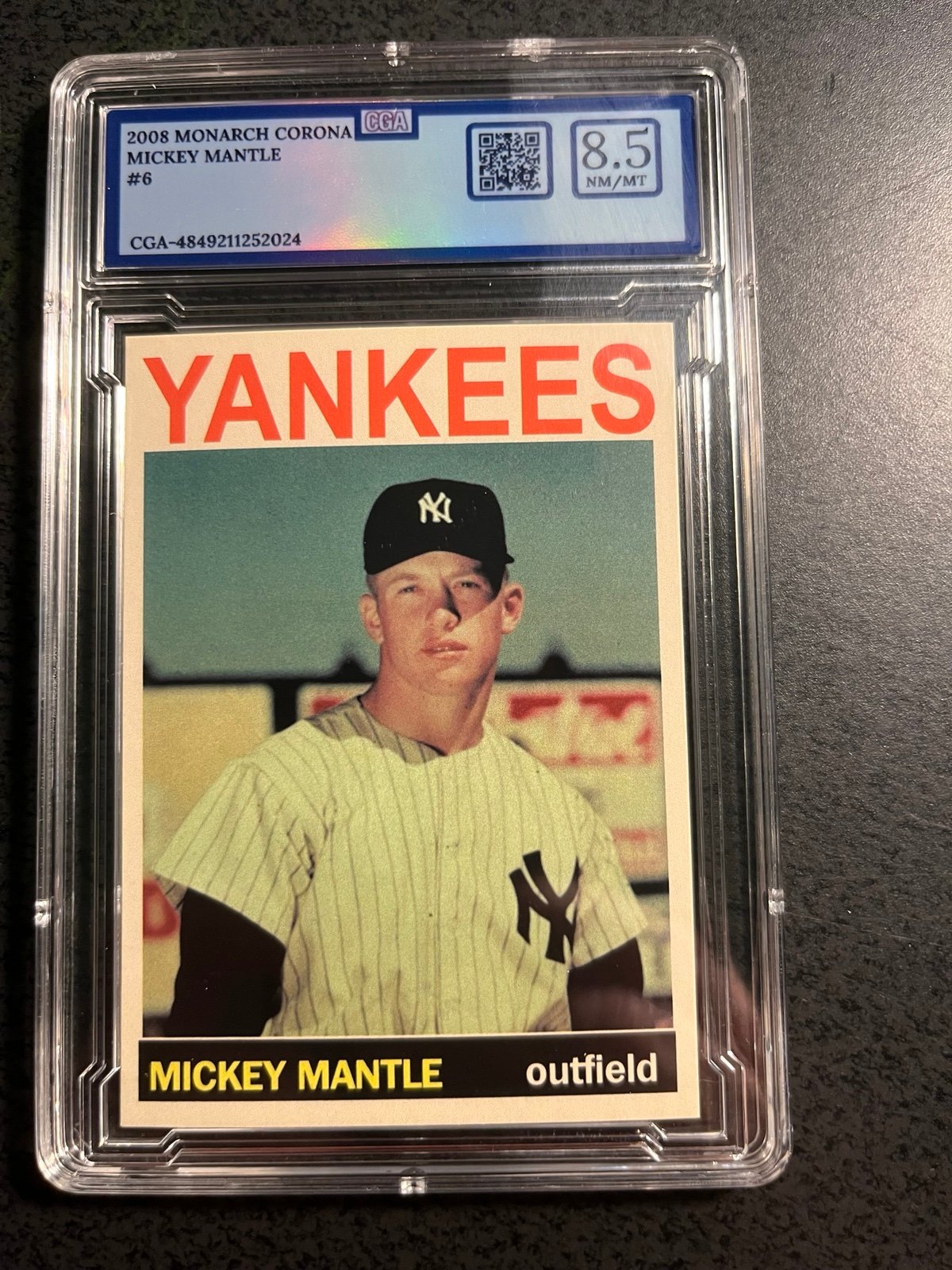 Mickey Mantle ‘51 year Yankees-Graded 8.5