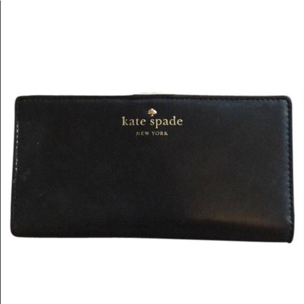 Kate Spade black Leather snap wallet