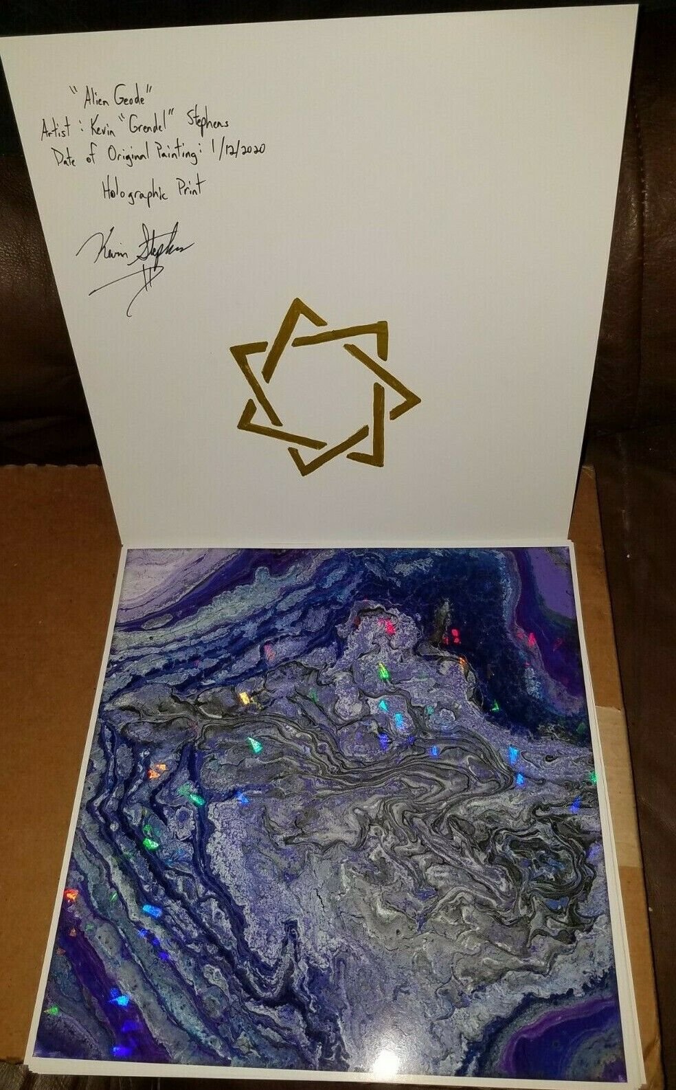 Alien Geode 10 x 10 Holographic Print - Art by Grendel
